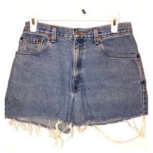 High waisted jean shorts